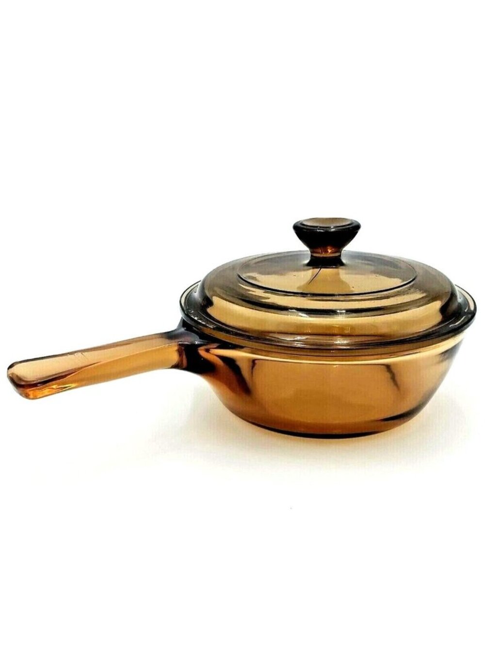 Vision Corning USA 0.5 Liter Small Sauce Pan Includes Lid V-81 Amber Mocha Glass